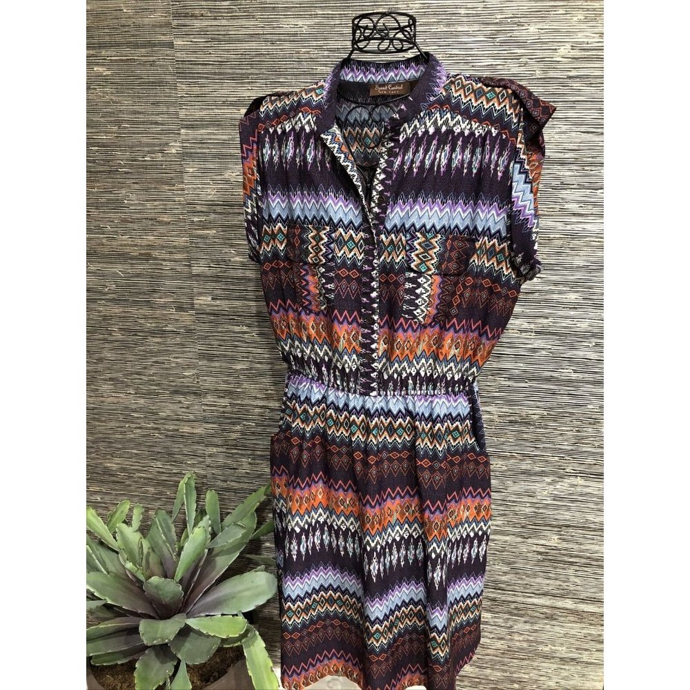 2X Plus Dress Sleeveless Multicolor Stripes Pocket